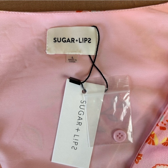 NWT Sugar+Lips Cayla Paisley Songbird Pink Maxi Dress, size L - Picture 10 of 12